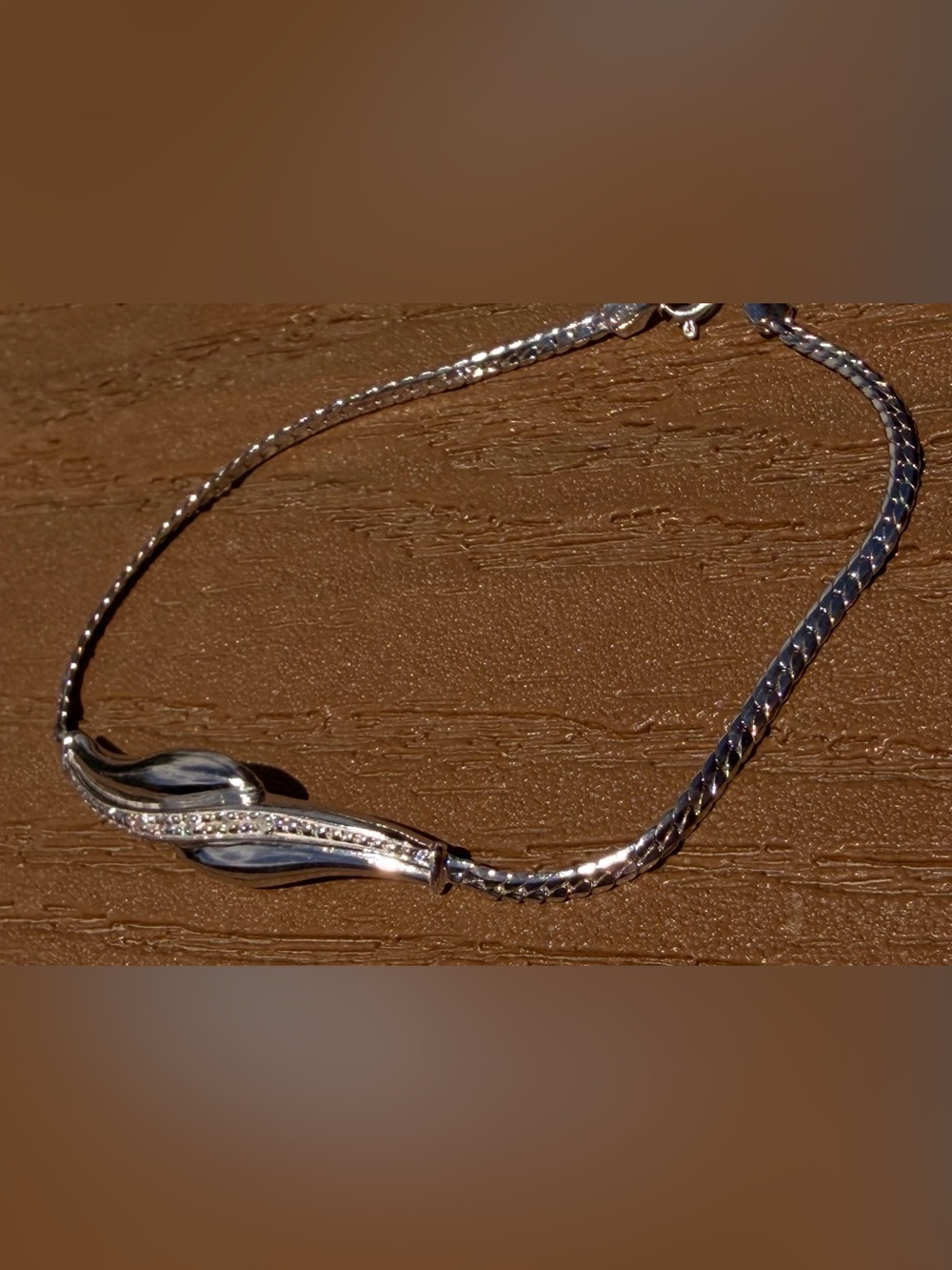 Diamond Wave Bracelet 0.05 CTW Rhodium Sterling Silver 7.5β - Picture 9 of 9